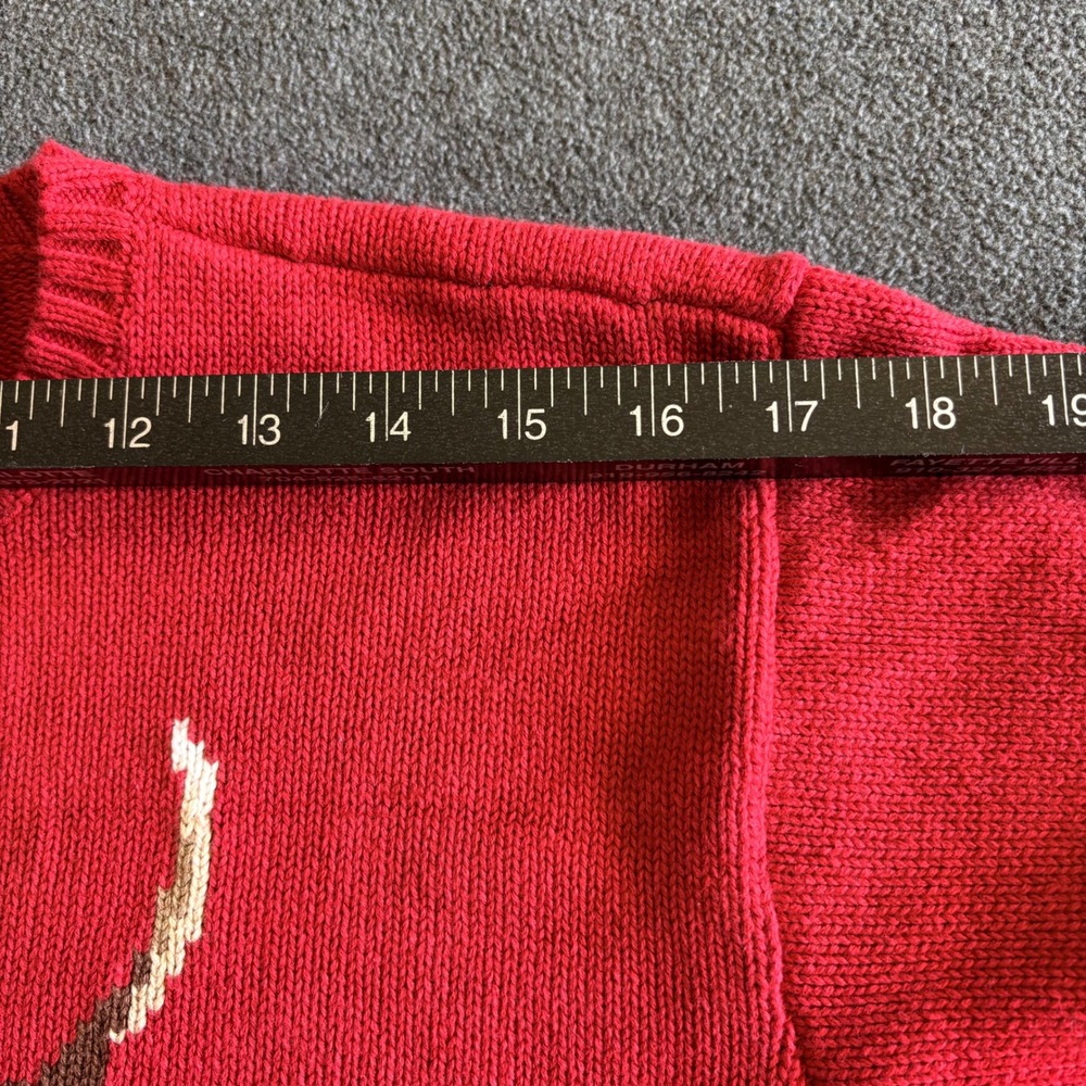 Lauren Ralph Lauren Red Cotton Dog Foxhound Intarsia Knit Sweater Womens XS RLL - Picture 5 of 12